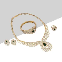 Necklace Earrings Set 4 -Piece Earring Studs Women Bracelet Wedding Jewelry Bride Gift