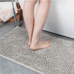 Bath Mats Chenille Non-slip Carpet Soft Solid Color Bedroom Door Bathroom Kitchen Absorbent Quick Dry