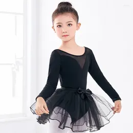 Stage Wear Ballet Dress Kids Gymnastics Dance Leotard Skirts Suits Girls Black Pink Red Dancewear For Ballerina Party Costumes