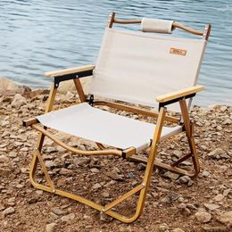Camp Furniture Folding Stool Beach Chairs Metal Camping Portable Ultralight Patio Travel Silla De Playa Outdoor QF50OC