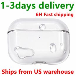 USA Stock For Airpods pro 2 air pods 3 Max Earphones airpod Bluetooth Headphone Accessories Solid Silicone Cute Protective Cover Apple Wireless Shockproof Case