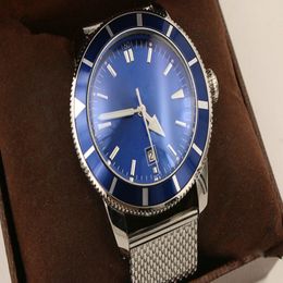 Caixa de aço super marinho de luxo - mostrador azul metálico Ocean Classic relógio masculino automático de três peças em aço inoxidável A1732016 263d