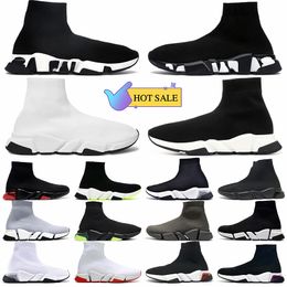 2024 Luxury Designer Sock Shoes Mens Speed Trainer Black White Red Graffiti Fashion Speeds 2.0 Clear Sole Socks Designers Runners Platform Loafers Sneakers Womens