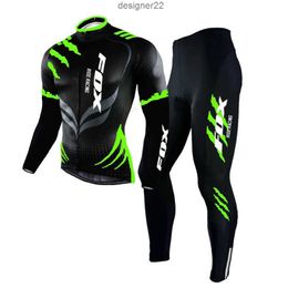 FOX RIDE RACING комплект из трикотажа для велоспорта с длинными рукавами, мужская одежда для MTB, велосипедный костюм, зеленый майо Ciclismo Hombre 2024, экипировка для шоссейного велосипеда