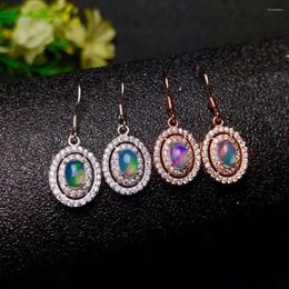 Stud Earrings Beautiful Opal Gemstone Earring Silver Hook Women 925 Sterling Natural Real Gem Girl Birthday Gift