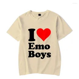 Men's T Shirts I Love Emo Boy Grunge Women Shirt Girl Graphic Printed Fashion Harajuku 2024 Streewear Clothes Causal Female Y2K Tops Tee