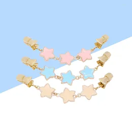 Brooches 3Pcs Sweater Clip Vintage Star Shaped Shawl Clips Cardigan Decor ( Wheat Color And Sky Blue )