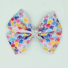 Hair Accessories Fish Scale Bow Double Layer Colourful Children's Kids Girl Multicolor Hairpin