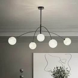 Pendant Lamps Modern El Luxury Hanging Light Chandelier Staircase Study Bedroom Kitchen Nordic Marble Brass Lamp