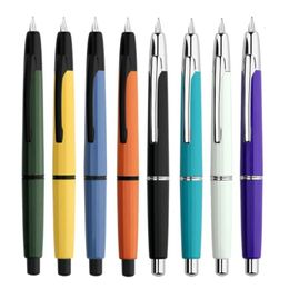 MAJOHN A2 Press Fountain Pen Retractable Resin EF Nib WIth Clip Converter Ink Office School Writing Gift Set Lighter Than A1 240219