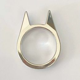 Ear Self Cat Ring, Window Breaker, Women's Wolf Men's Outdoor Single Finger Buckle Protective Ring 905584