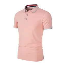 Men's Polos High Quality Summer Polo Shirt 2024 Men High-end Spandex Business Casual Lapel Short Sleeve