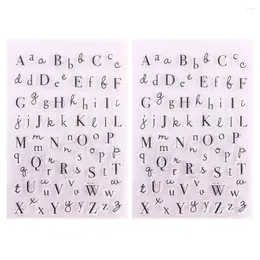 Storage Bottles 2PCS Alphabet Design Stamp Sheets Transparent Clear Seal Stamps TPR Decorative For DIY Scrapbooking Craft Po