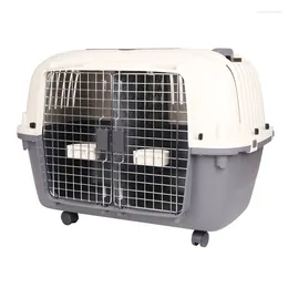 Cat Carriers Manufacturer Wholesale Durable Travel Pet Air Transport Cage Large Dog With Wheels Square Double Door Crate For Sale