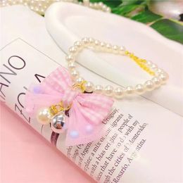 Dog Collars Cat Collar Pet Pearl Necklace And Jewelry Bow Products For Birthday Party Accessorie