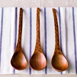 Spoons For Rice Soup Tea Wooden Non-Stick Cooking Supplies Tableware Kitchen Utensil Scoop Teaspoon Spoon