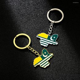 Keychains Kashmir Map Flag Stainless Steel Keychain Ethnic Style Pendant For Men Women Blessing Gift Key Chain Accessory Ring Jewellery