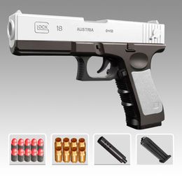 Pistol Manual EVA Soft Bullet Foam Darts Shell Ejection Toy Gun Blaster Firing With Silencer Bullets For Children Kid Adult CS