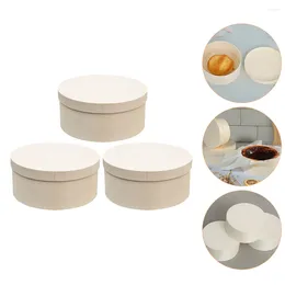 Take Out Containers 3 Pcs Bakery Supplies With Cover Cookie Container Gift Accessory Wood Christmas Party Packing