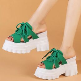 Sandals 2024 Platform Pumps Shoes Women Genuine Leather Wedges High Heel Gladiator Female Open Toe Fashion Sneakers Casual