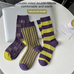 Women Socks Sweet Cool Purple Series High Quality Material -calf Womens Vintage Four Seasons Soft And Comfortable