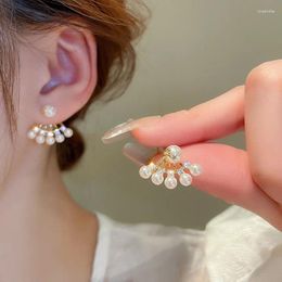 Stud Earrings Light Luxury Rhinestone Star Pearl For Women French Temperament High Grade Female Jewellery