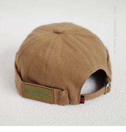 Ball Caps Japanese Style Women's Korean-Style Yupi No Brim Labelling Melon Skin Hat Young Men's Spring And Autumn Street Casual Retro