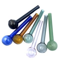 qb Colorful Pyrex Glass Oil Burner Pipe glass tube smoking pipes tobcco herb glass oil nails Water Hand Pipes Smoking Accessories