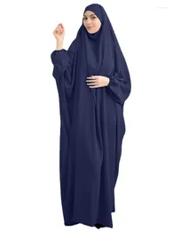 Ethnic Clothing Muslim Prayer Dress Abaya Women Hijab Eid Hooded Garment Long Khimar Ramadan Gown Islamic Cloth Niqab Dubai