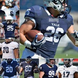 Custom Yale College Football Jersey NCAA mens women youth 27 Kelvin Smith 61 Connor Smith 62 Aaron Session 1 Archie Russ III 10 David Pantelis 13 Ben Finkel