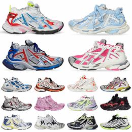 2024 OG Track Runners 7 balencaigas7.0 Casual Mens Designer Shoes Women Leather White Silver Pink Nylon Mesh Tracks Trainers Graffiti Dark Taupe Platform Sneakers