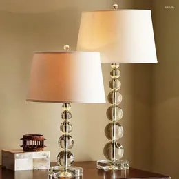 Floor Lamps Creative Fabric Table Lamp Crystal Glass Ball Living Room Bubble Light Bedroom Beside Art Reading