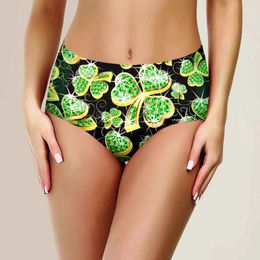 Women's Panties Women Fashion Irish Festival Digital Print Briefs Sexy Shorts Mid Low Rise Cotton Womens Underwear