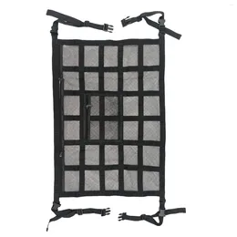 Car Organizer Ceiling Cargo Net Storage Pocket Buckle Straps Interior Accessories Camping Anti Sagging Roof