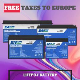 EASUN POWER LiFePO4 Battery 50AH 100AH 200AH 12V 24V BMS Rechargeable Lithium Bateria Pack for Camping Car Solar No Tax