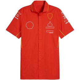 Men's T-shirts F1 2024 Team Mens Shirt Formula 1 Red Racing Uniform Jersey Driver Race Lapel Polo Collar Shirts Casual Car Brand Shirt Custom Do9g