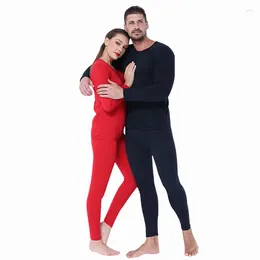 Men's Thermal Underwear Long Johns Couple Plus Size Winter Women Men Warm Set For Velvet Thick