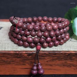 Strand Natural Violet With Small Calabash Rose Sandalwood Bracelet