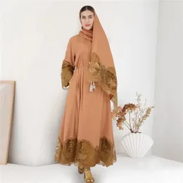 Ethnic Clothing Ramadan Eid Muslim Hijab Dress Robes Musulmane Abaya Embroidery Elegant Soft Islam Kaftans Abayas For Women Arab Prayer