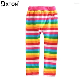 Trousers Dxton Children Leggings Rainbow Girls Pants Winter Skinny For Toddler Striped Pencil 2-8 Years