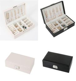 PU Leather Jewelry Box Organizer Storage Boxes Travel Case Earrings Rings Necklaces Storage Box5787247