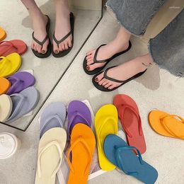 Slippers Flip-flops Female Ins Wear Fashionable Clip-on Beach Summer Casual Tideand Slip-proof Platform Couples Splint Sandals