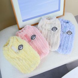 Dog Apparel Small Medium Cat Cute Puppy Kitten Clothes Fleece Lined Vest For Winter Warm Soft Sweater