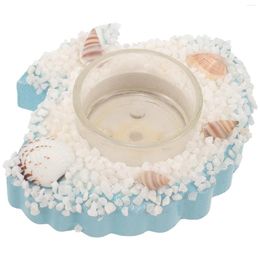 Candle Holders Shell Holder Nautical Base Beach Themed Ornament Candlestick Ocean Stand Tabletop Mediterranean Centrepiece