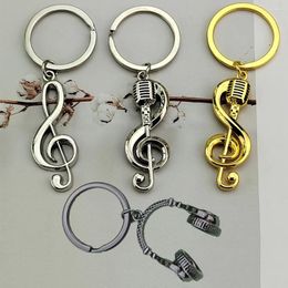 Keychains Fashion Musical Metal Creative Music Notes Earphone Shape Souvenirs Gifts Handbag Ornament Charms