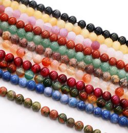 New And Cheap 8MM Natural Stone Beads Matte Lava Tiger Eye Spotted stone Loose Stone Beads For Jewellery Necklace DIY Making Accesso4510734