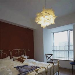 43cm arte diy nuvem sombra da lâmpada flor luz sombra teto abajur decoração lustre pingente para sala de estar quarto barra uso