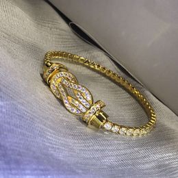 frederique constant nail bracelet designer bracelet for women luxury jewelry Freds Full Drill Titanium Steel Plated 18k Rose Gold Ushaped Horseshoe Clasp Brac