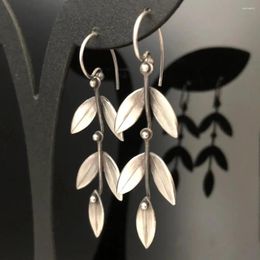 Dangle Earrings Tribal Silver Colour Metal Tree Leaves Earring For Women Vintage Plant Willow Branches Vines Drop Oorbellen