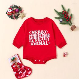Rompers CitgeeAutumn Christmas Infant Baby Boys Girls Bodysuit Long Sleeve Letters Print Fall Jumpsuit Xmas Clothes